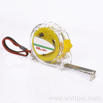 Retractable Measuring Tape with Metric Marked Steel Blade